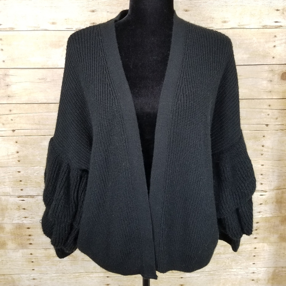 Topshop Ruffle Sleeve Open Front Cardigan